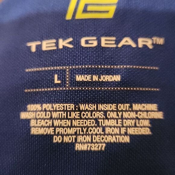 - Tek Gear Men Large NWT blue wicking odor resistant blue tshirt - Picture 6 of 6
